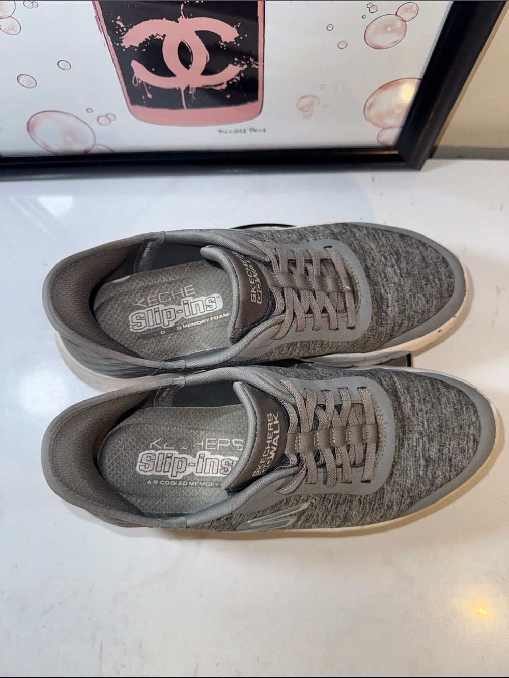 Skechers Dacie Gray Slip-On Hands-Free GOwalk Flex Sneakers - Women’s Size 8 - Picture 7 of 12